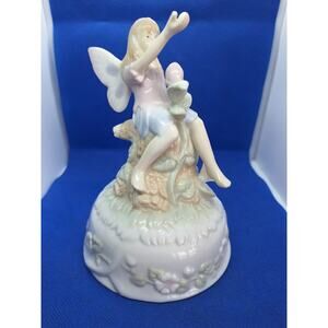 A Summit Collection Exclusive 1992 Fairy on Flowers Music Box Fairy Figurine